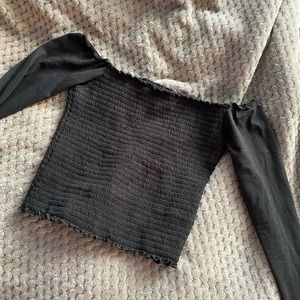 Black off the shoulder top